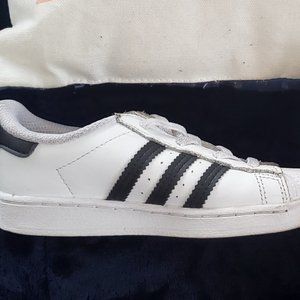 White Shell Toe Adidas 10k Toddler
